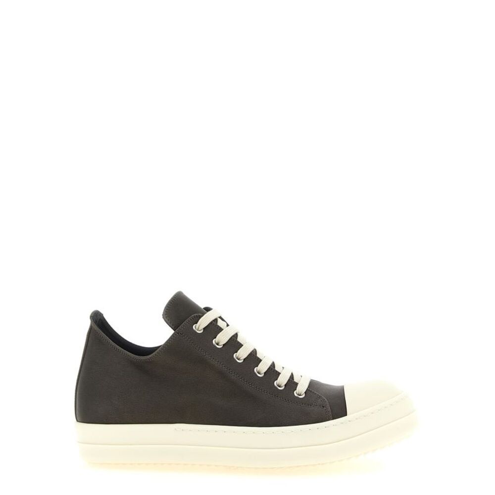 Rick Owens Black Calfskin Low Top Men's Sneakers